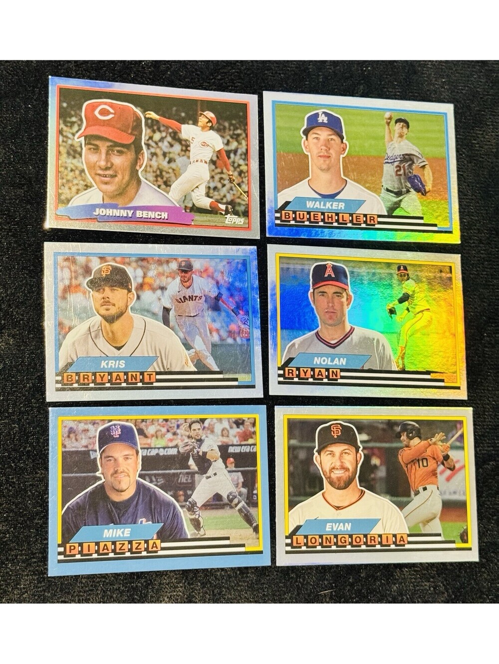 2021/22 Topps Archives Big Foil-6 Card Lot- Nolan / Piazza / longoria /Buehler